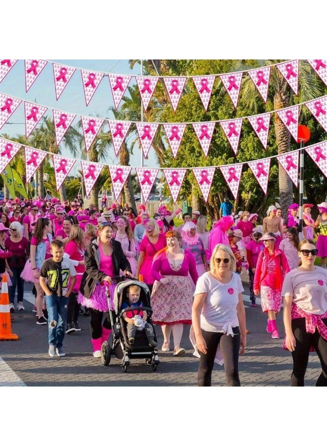 Breast Cancer Awareness Pink Flag Banner – 10 Meter Long Decoration for Schools, Hospitals, Offices, and Community Centers - Image 3
