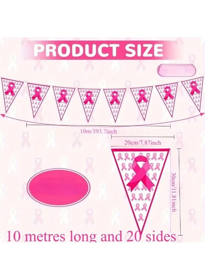 Breast Cancer Awareness Pink Flag Banner – 10 Meter Long Decoration for Schools, Hospitals, Offices, and Community Centers - Image 4