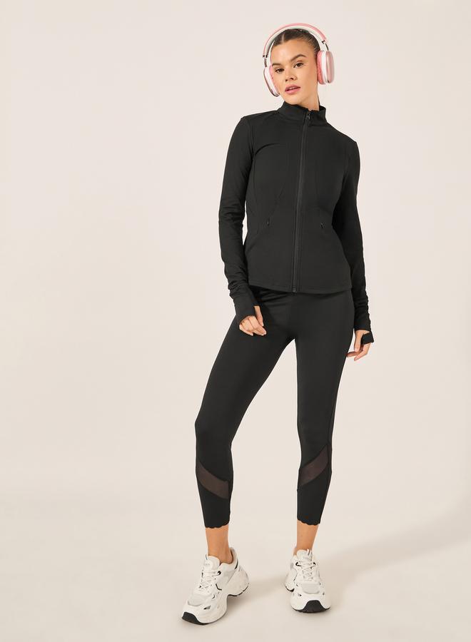 Styli Stitch Detail Zip Up Fitted Jacket - Image 3