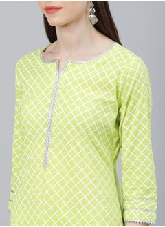 Libas Printed Kurta with Palazzo and Chiffon Solid Dupatta Set by Styli  - Image 5