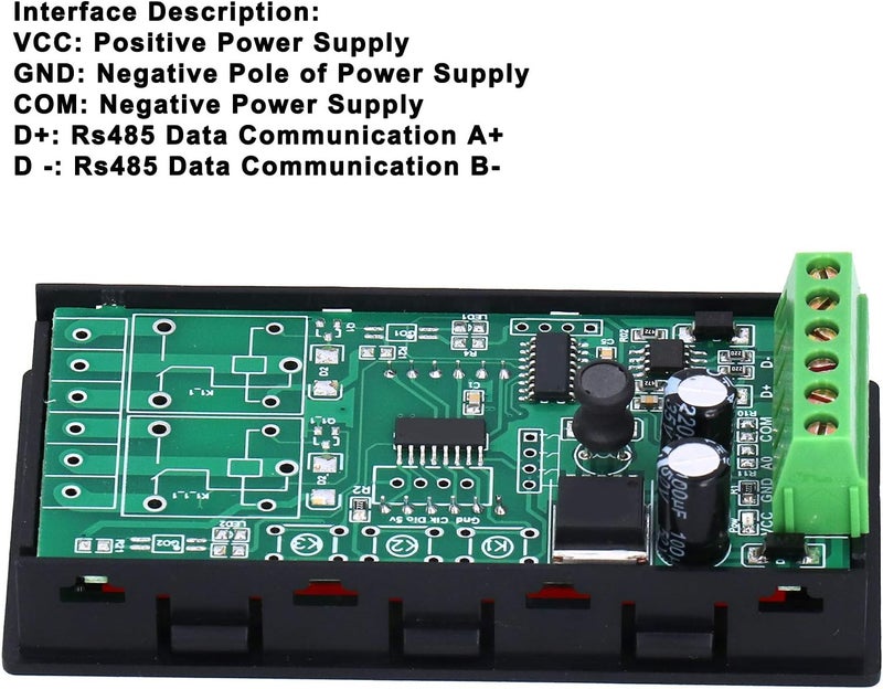 Hyuduo شاشة عرض LED 7 segmentos، وحدة عرض MODBUS-RTU، شاشة عرض 4 أرقام مع منفذ تسلسلي RS485 للتواصل مع PLC (5-36V) - Image 4