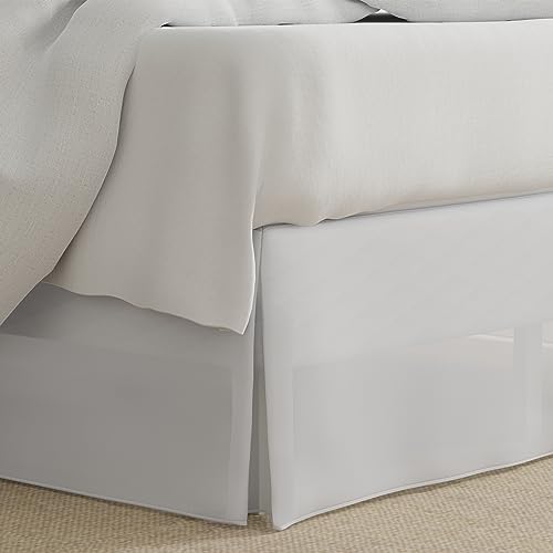 Levinsohn Lux Hotel Microfiber Tailored Style Bed Skirt with Classic 14 Inch Drop Length, Twin XL, White - Image 1