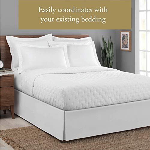 Levinsohn Lux Hotel Microfiber Tailored Style Bed Skirt with Classic 14 Inch Drop Length, Twin XL, White - Image 4