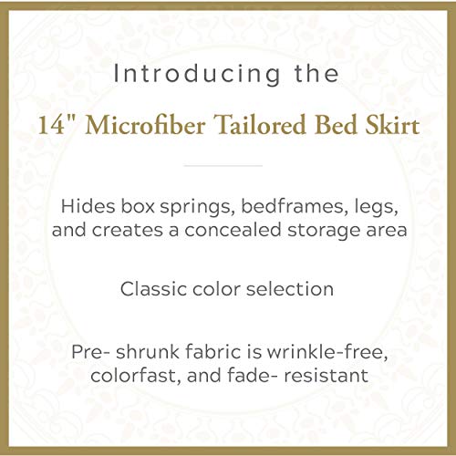 Levinsohn Lux Hotel Microfiber Tailored Style Bed Skirt with Classic 14 Inch Drop Length, Twin XL, White - Image 3