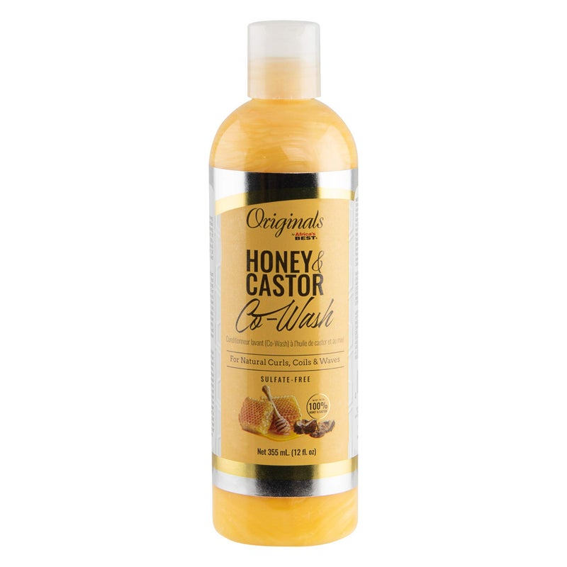 Africas Best Originals by and Castor Hair CoWash for Natural Curls Coils and Waves SulfateFree Honey 12 Fl Oz