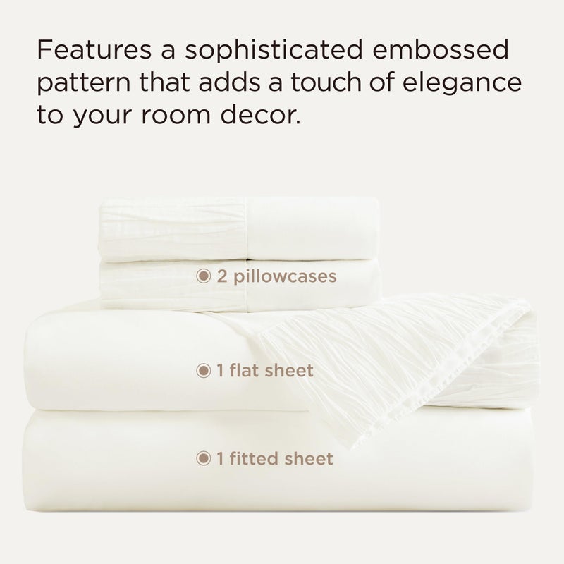 Bedsure King Size Sheets Set - 4 Pieces Soft King Sheets - Breathable & Cooling - Hotel Luxury - Easy Care Polyester Microfiber Bedding for Women, Men, Ivory - Image 2