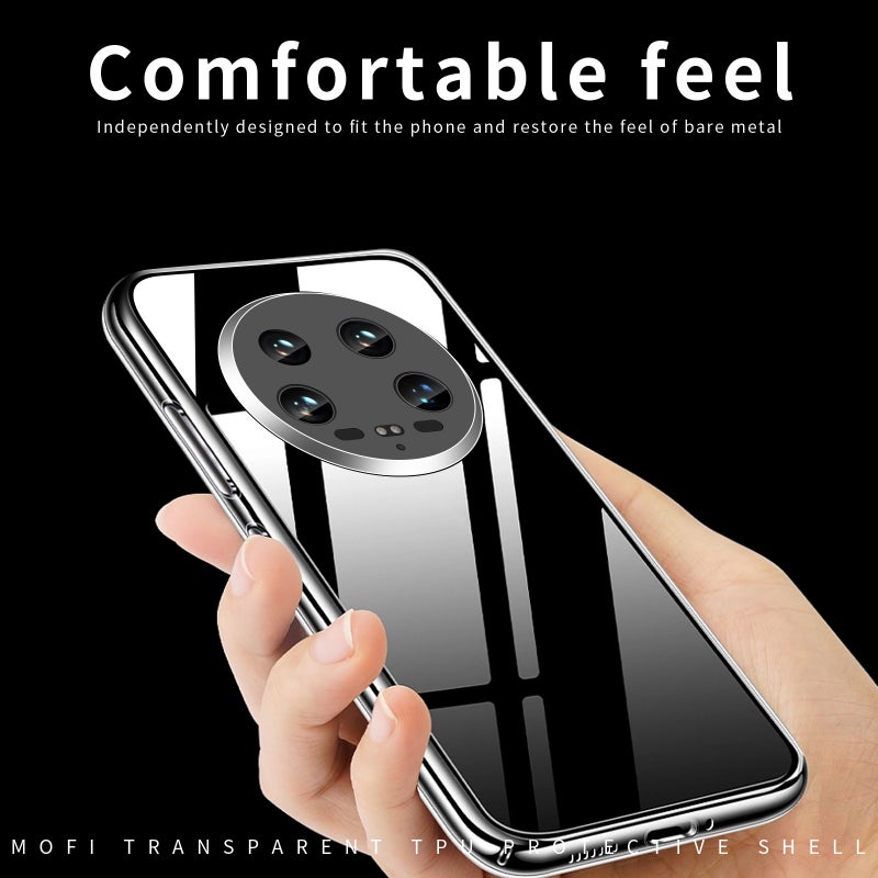 HuHa Case Cover For Xiaomi 14 Ultra MOFI Ming Series Ultra-thin TPU Phone Case(Transparent) - Image 5