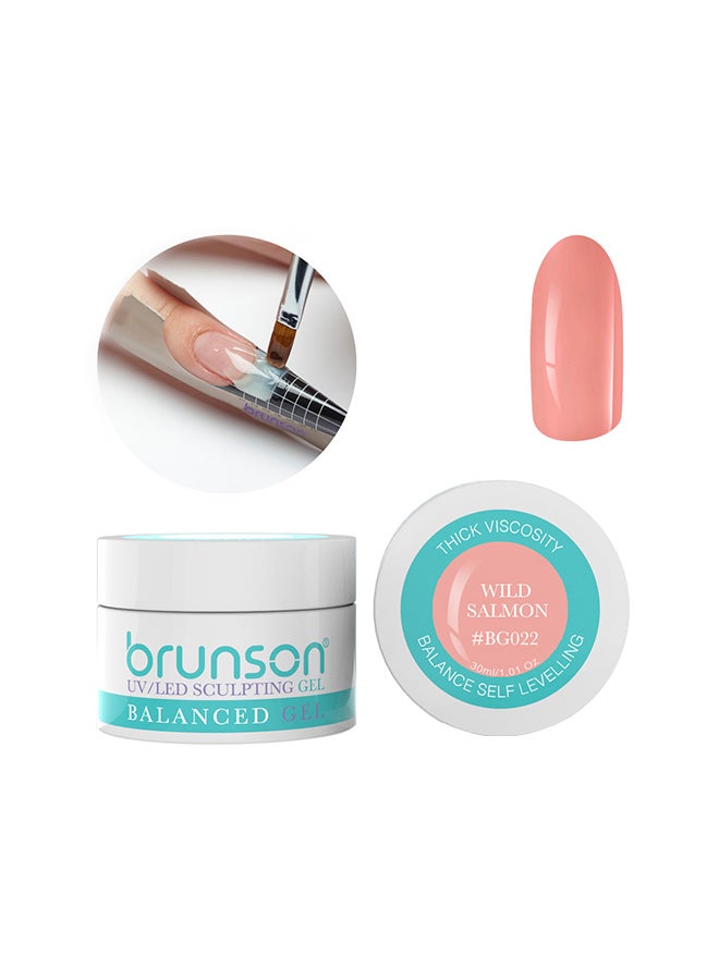 brunson Sculpting Camouflage Uv Builder Gel Balanced Level Gel Uv Sculpting Nail Gel System 30Ml Wild Salmon Bg022 