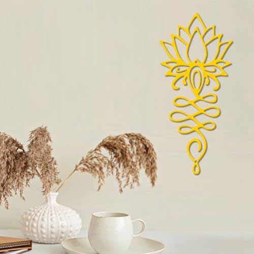Xedatric Lotus Flower Wall Decor – Gold Metal Yoga Wall Art with Lotus Design, Spiritual Home Décor Sculpture for Meditation Spaces, Living Room, Bedroom, Office - Image 3