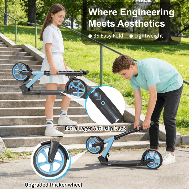 Commugo Kick Scooter for Kids 5-12, Teens, Adults, CPSC Certified Foldable Lightweight Sport Scooter with 8 Inch Wheels, Max Load 240 LBS, Gift for Childs - Image 5