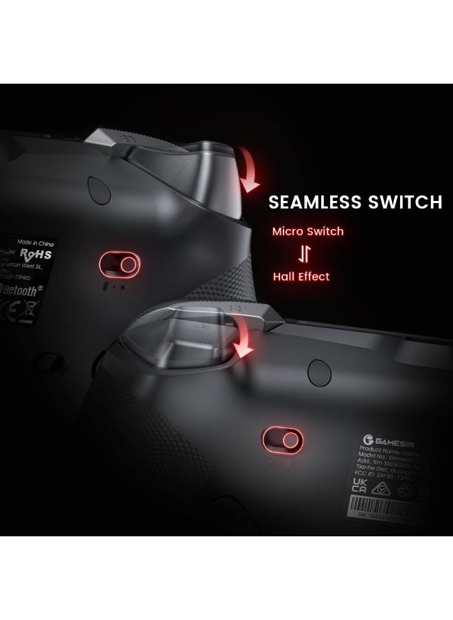 General - Classic Gamepad GameSir T3 Pro Tarantula Wireless Gaming Controller Switchable Face Buttons & Mag-Res TMR Joysticks, 9 Mappable Buttons, RGB Lighting,1200mAh Multi-Platform Controller for Android iOS PC Switch - Image 1