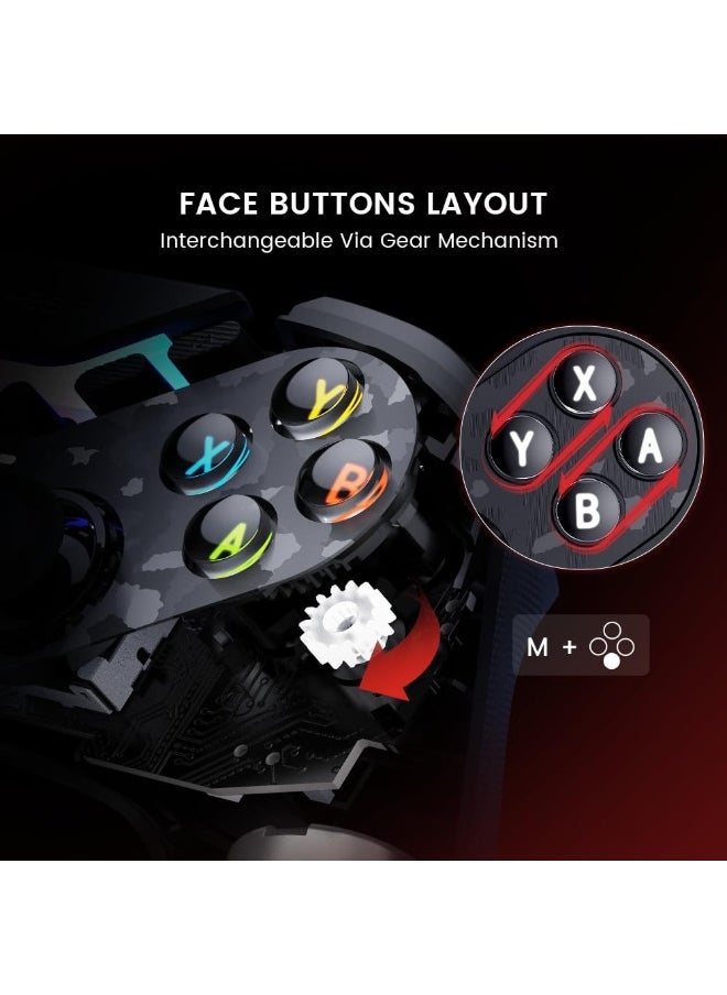 General Classic Gamepad GameSir T3 Pro Tarantula Wireless Gaming Controller Switchable Face Buttons & Mag-Res TMR Joysticks, 9 Mappable Buttons, RGB Lighting,1200mAh Multi-Platform Controller for Android iOS PC Switch  - Image 4