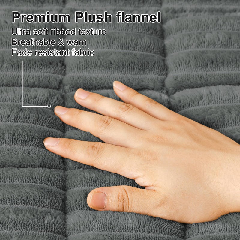 Smiry Couch Cover for Dogs Washable, Non Slip Fuzzy Pet Couch Covers for 3 Cushion Sofa Pet Friendly, Thick Soft Sofa Slipcovers Cushion Protector (Dark Grey, 27.6" x 59") - Image 4