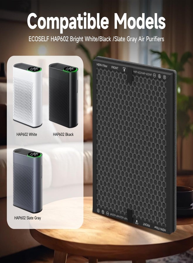 FCFMY Upgraded Version HAP602 Mixed Honeycomb Activated Carbon and HEPA Replacement Filter for ECOSELF HAP602, HAP602WF, HAP-602, HAP-602WF Air Purifi-er, Smoke Absorber Filter - Image 3