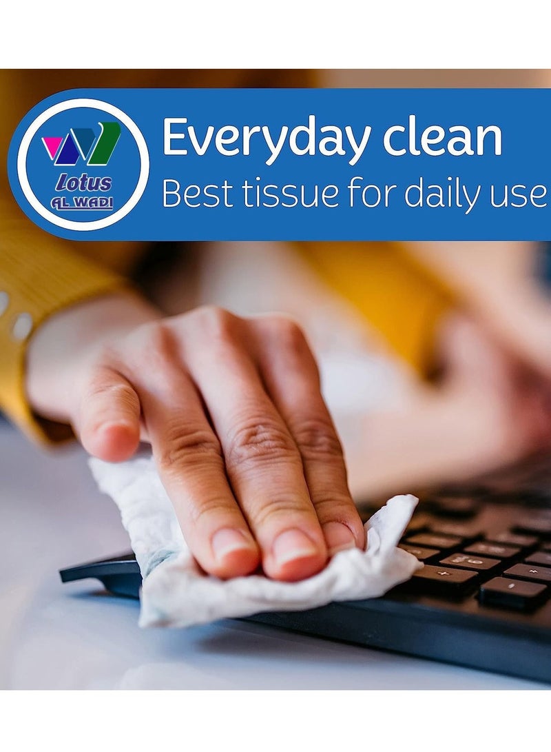 Lotus Alwadi Lotus Al Wadi Facial tissue 600 Sheets(Many), 1 ply per Bundle - 4 bundles (2400 tissues in 1 pack) - Image 2