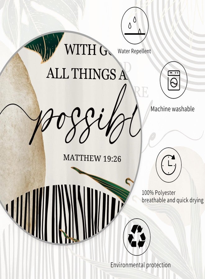 Miyotaa Abstract Emerlad Green Shower Curtain Set 60Wx71H Inches Bible Quotes Minimalist Aesthetic Modern Inspirational Motivational Positive Polyester Waterproof Bathroom Curtain with 12 Hooks - Image 5