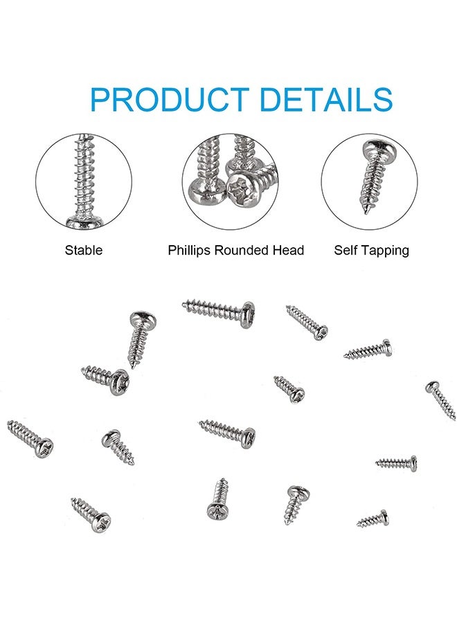 MVAQKLM  750Pcs 15 Sizes Silver Tiny Screws for Electronics, M1/M1.2/M1.4/M1.5/M1.7 Very Small Phillips Pan Head Self Tapping Screws, Micro Wood Screws, Mini Electronic Screws Assortment Kit Carbon Steel - Image 5