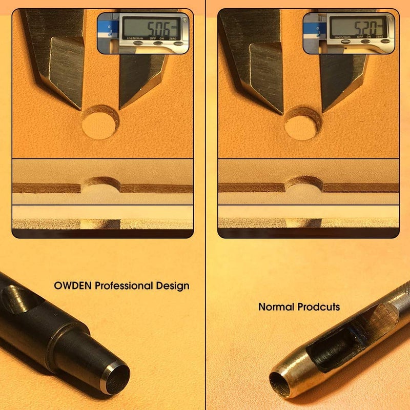 OWDEN Professional 13 Pcs Leather Hole Punch Set (Slim Style) 1.0-12MM for Belt,Watch Band and Strap Gasket. with a Free 3" Nylon mat. - Image 4