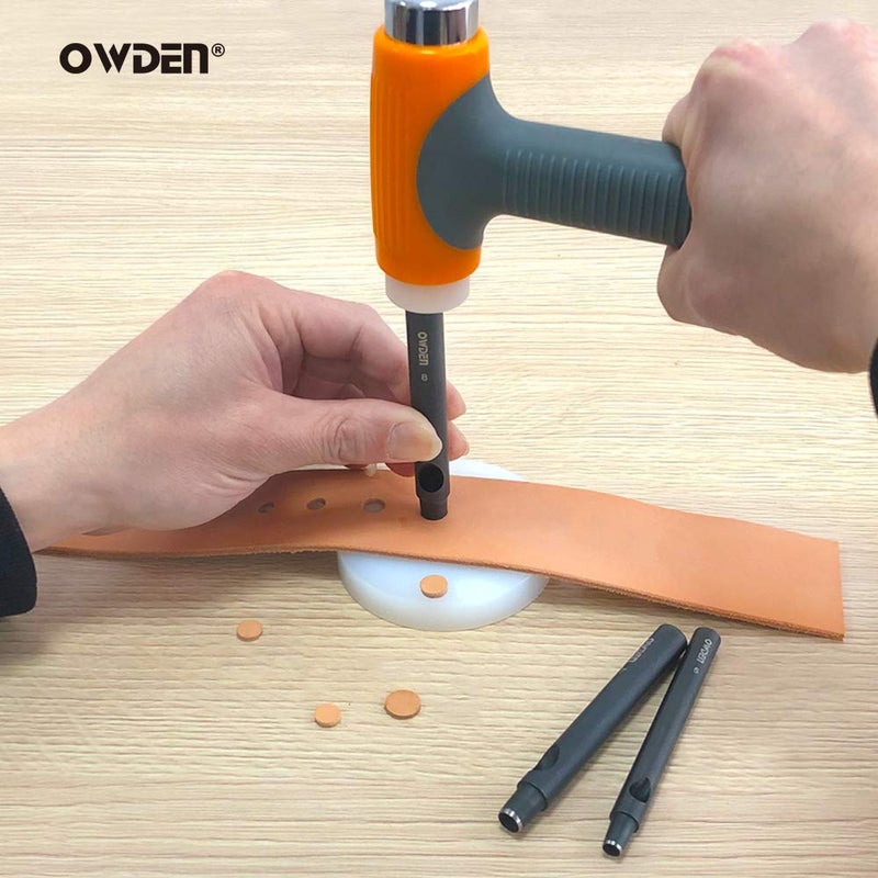 OWDEN Professional 13 Pcs Leather Hole Punch Set (Slim Style) 1.0-12MM for Belt,Watch Band and Strap Gasket. with a Free 3" Nylon mat. - Image 5