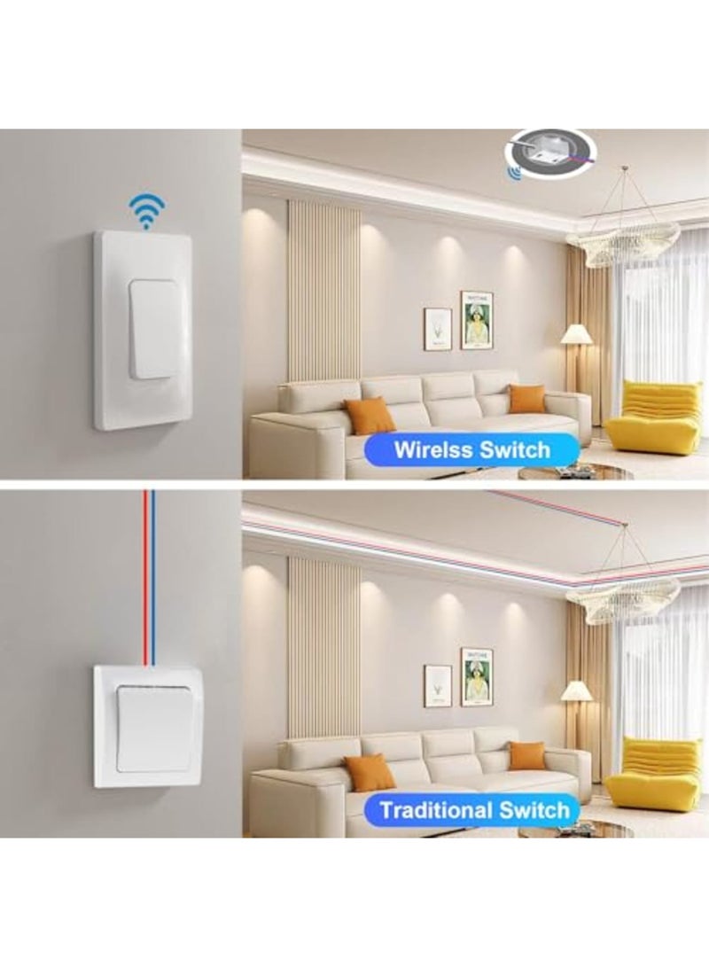 Barakah Self-Powered Energy Wireless Light Switch Kit - Kinetic Remote Control Wall Switch for LED, Ceiling Lights & Fans | Easy Install, No Battery, No WiFi Needed | Energy Saving Lighting Solution - Image 2