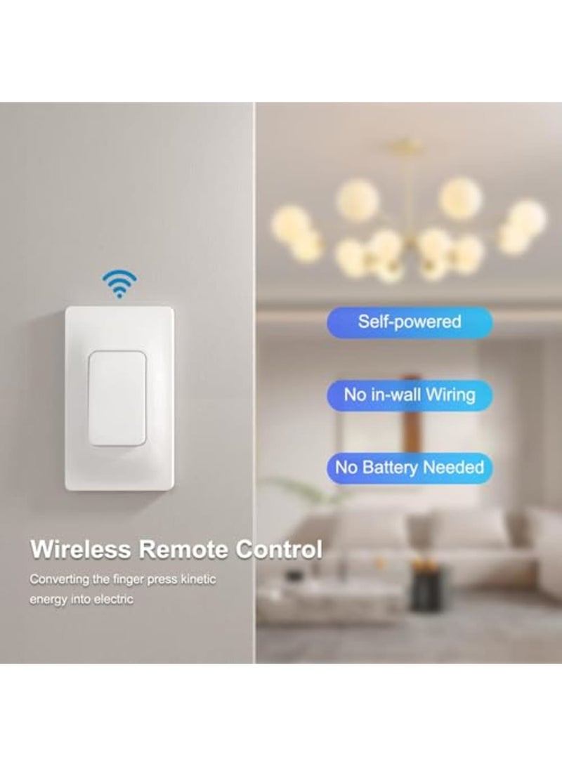 Barakah Self-Powered Energy Wireless Light Switch Kit - Kinetic Remote Control Wall Switch for LED, Ceiling Lights & Fans | Easy Install, No Battery, No WiFi Needed | Energy Saving Lighting Solution - Image 5