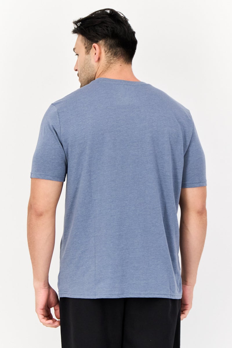 SKECHERS Men Sportswear Fit Short Sleeve Outdoor T-Shirt, Slate Blue - Image 3