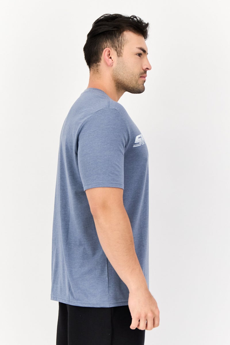 SKECHERS Men Sportswear Fit Short Sleeve Outdoor T-Shirt, Slate Blue - Image 4
