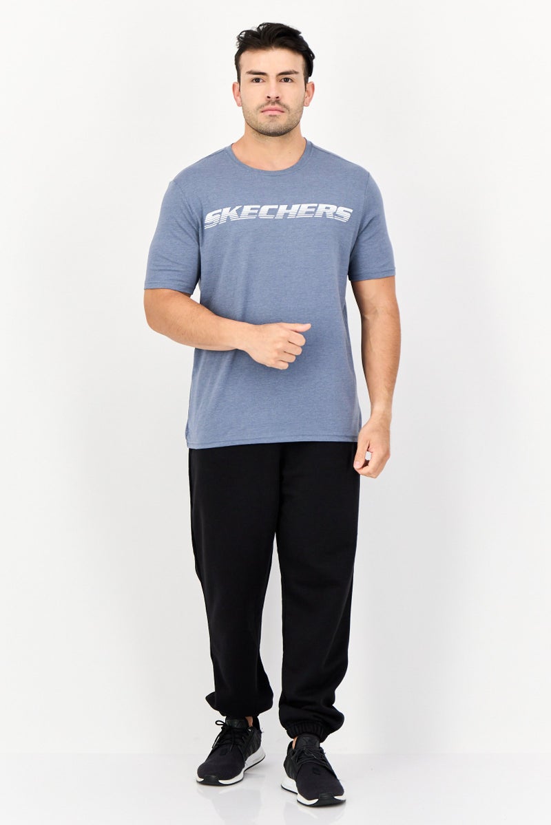 SKECHERS Men Sportswear Fit Short Sleeve Outdoor T-Shirt, Slate Blue - Image 2