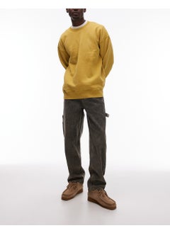 TOPMAN Topman straight acid wash trousers in khaki - KHAK  - Image 1