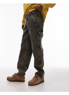 TOPMAN Topman straight acid wash trousers in khaki - KHAK  - Image 3