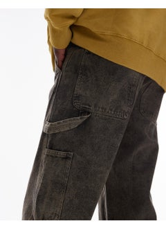 TOPMAN Topman straight acid wash trousers in khaki - KHAK  - Image 4