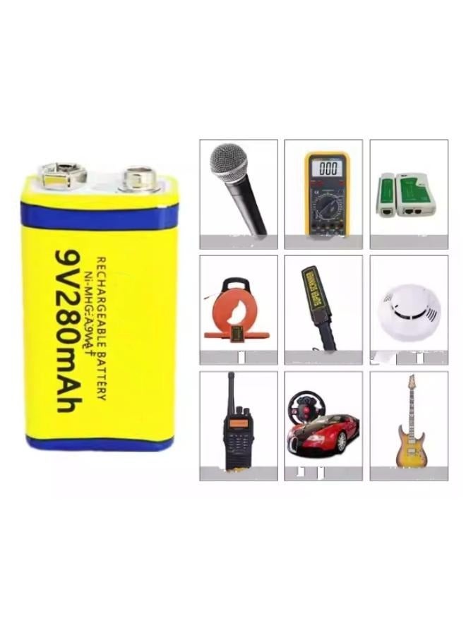4 Pieces High-performance Environmentally Ni-MH 9V280mah Rechargeable battery  - Image 3