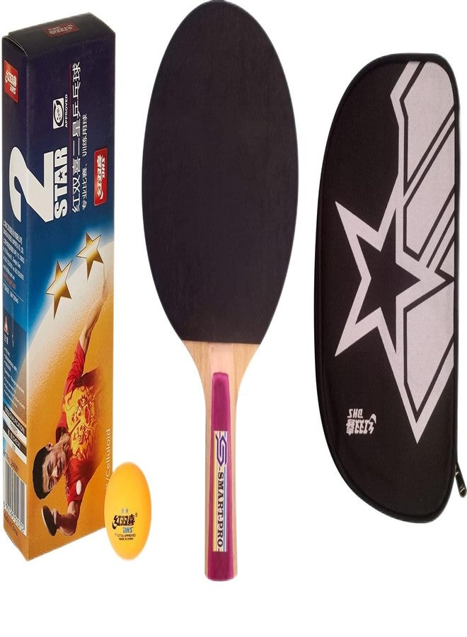 دي إتش أس كرة تنس الطاولة DHS 40 مم، نجمتان برتقاليتان (علبة من 10 قطع) 60 قطعة مع واقي شمس لمضرب تنس الطاولة Smart PRO وغطاء مضرب DHS - Image 1