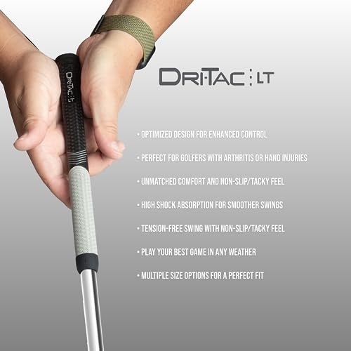 WINN DRI-TAC LT OVERSIZE Golf Grip - Non-Slip Comfort, Moisture-Wicking, Shock Absorption, AVS Technology, Hand Alignment & Arthritis Relief, Better Control with Lighter Grip Pressure, Ideal for Hand Injuries, Less Tapered Profile for Easier Gripping - Image 5