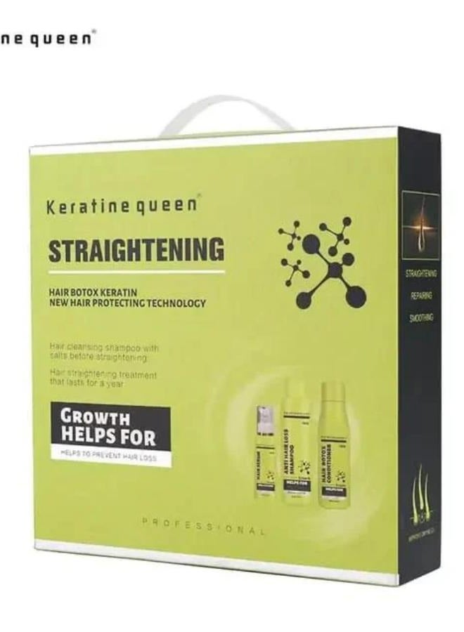 Keratine queen Hair Botox Keratin New Hair Protecting Technology Straightening Hair Serum Shampoo Conditioner Set - Image 3