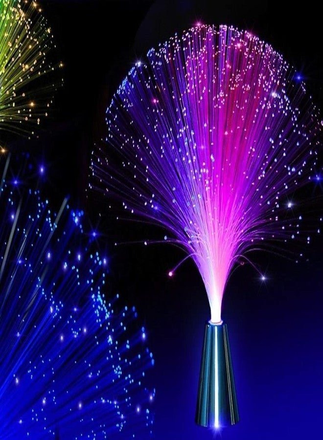 WICHARSH Fiber Optic Lamp - Led Color Changing with Cone Base - Ice Fiber Lamp with USB Cable - Calming Mood Night Light, Multicolored - Image 1