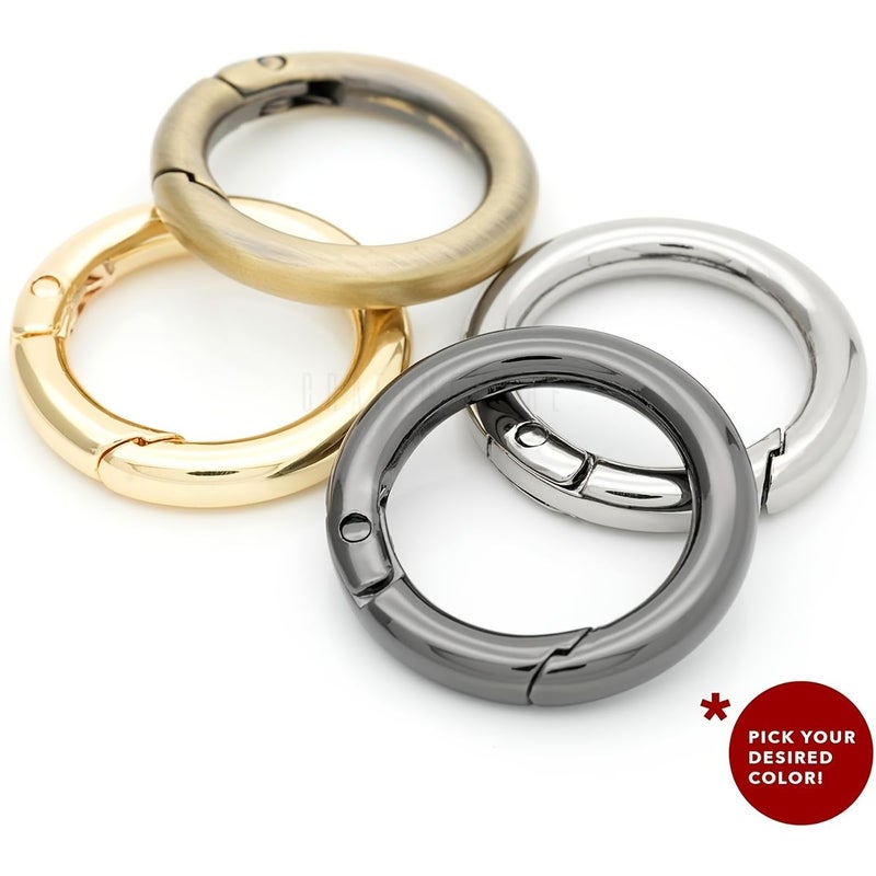 10 Pack Trigger Spring O Rings Metal Round Carabiner Clip Snap Hook Golden Spring Keyring Buckles Replacement Purse Strap Keychain Rings Hardware Crafts Making Wallet Making - Image 4