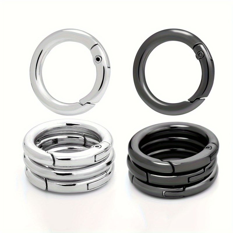 10 Pack Trigger Spring O Rings Metal Round Carabiner Clip Snap Hook Golden Spring Keyring Buckles Replacement Purse Strap Keychain Rings Hardware Crafts Making Wallet Making - Image 2