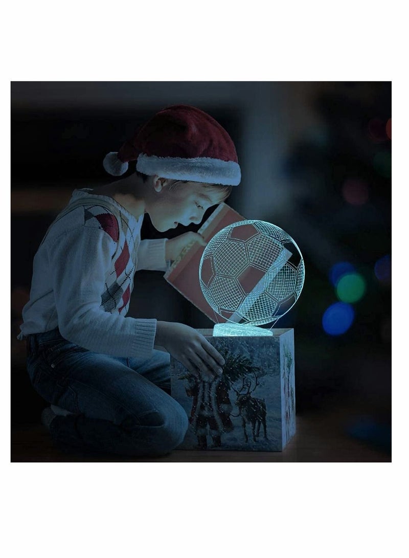 KASTWAVE Football 3D Illusion Lamp, KASTWAVE Football Gifts for Boys Girls, 3D Night Light with 16 Colors Change Remote Control Decorative Desk Lamp Creative Birthday Gift Sports Fans Toys - Image 4
