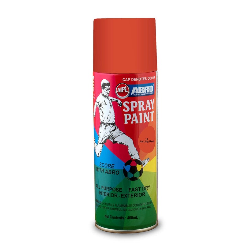 Abro SP-14 Multipurpose Colour Spray Paint Can (400ml, Jia Ling Red) DIY Quick Drying for Metal, Wood, Walls, Automotive Cars and Bikes - Image 1