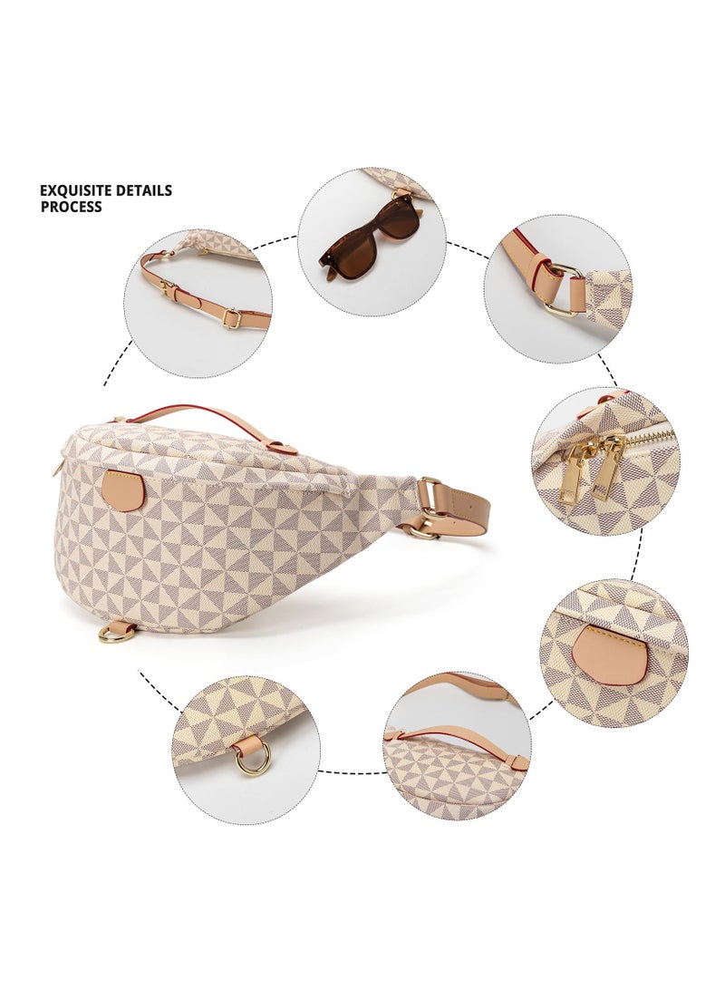 KASTWAVE Fanny Pack Crossbody Bags for Women, Fashion Sling Bag for Girls, Small Belt Chest Bum Bag, PU Leather Waterproof Checkered Fanny Packs for Runing, Shopping, Travel - Image 5