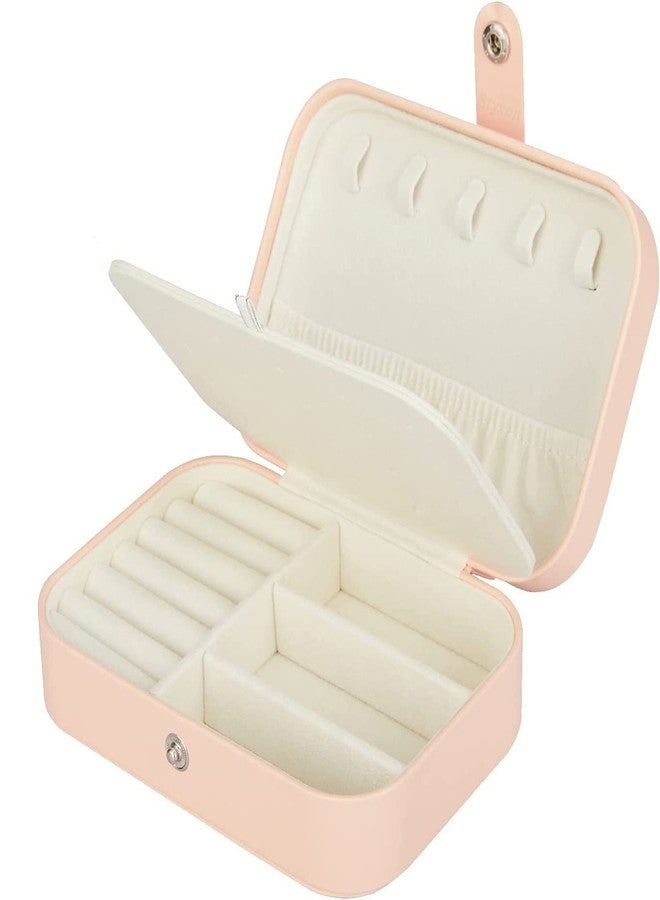 Hypexa PU Leather Jewelry Box Organizer for Earring, Rings, Necklace - Jewelry Holder Case, Gifts for Girls & Women, Pink - Image 1