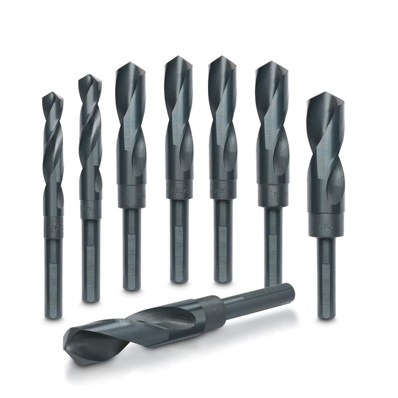 Hiltex 10005 HSS Silver and Deming Industrial Drill Bit Set 8 Pieces 12 1