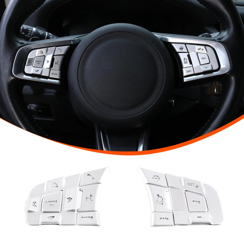 Car interiorcentral control multimedia button button decoration cover decoration sticker alloy silver 10piece set highend version suitable for Jaguar 1519XE 1619XF 1620 FPACE 321 FTYPE