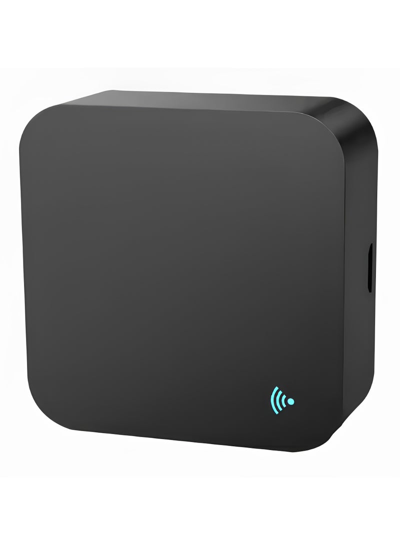 جهاز تحكم عن بعد عالمي ذكي يعمل بالأشعة تحت الحمراء مزود بخاصية WiFi - جهاز إرسال الأشعة تحت الحمراء لأجهزة تكييف الهواء والتلفزيون والأجهزة المنزلية، لا يتطلب موزعًا، متوافق مع Google Home ، جهاز تحكم عن بعد باللمس والتطبيق، وظيفة التوقيت والتحكم الصوتي (مربع) - Image 1