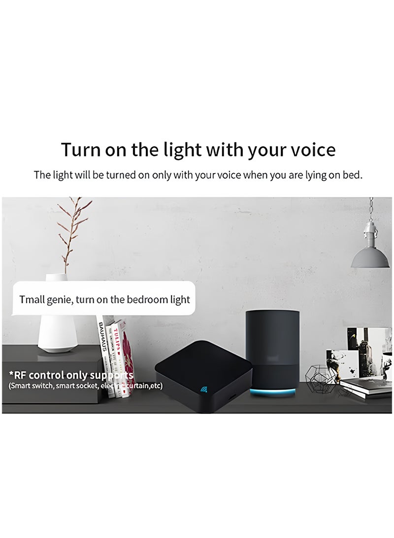 جهاز تحكم عن بعد عالمي ذكي يعمل بالأشعة تحت الحمراء مزود بخاصية WiFi - جهاز إرسال الأشعة تحت الحمراء لأجهزة تكييف الهواء والتلفزيون والأجهزة المنزلية، لا يتطلب موزعًا، متوافق مع Google Home ، جهاز تحكم عن بعد باللمس والتطبيق، وظيفة التوقيت والتحكم الصوتي (مربع) - Image 4