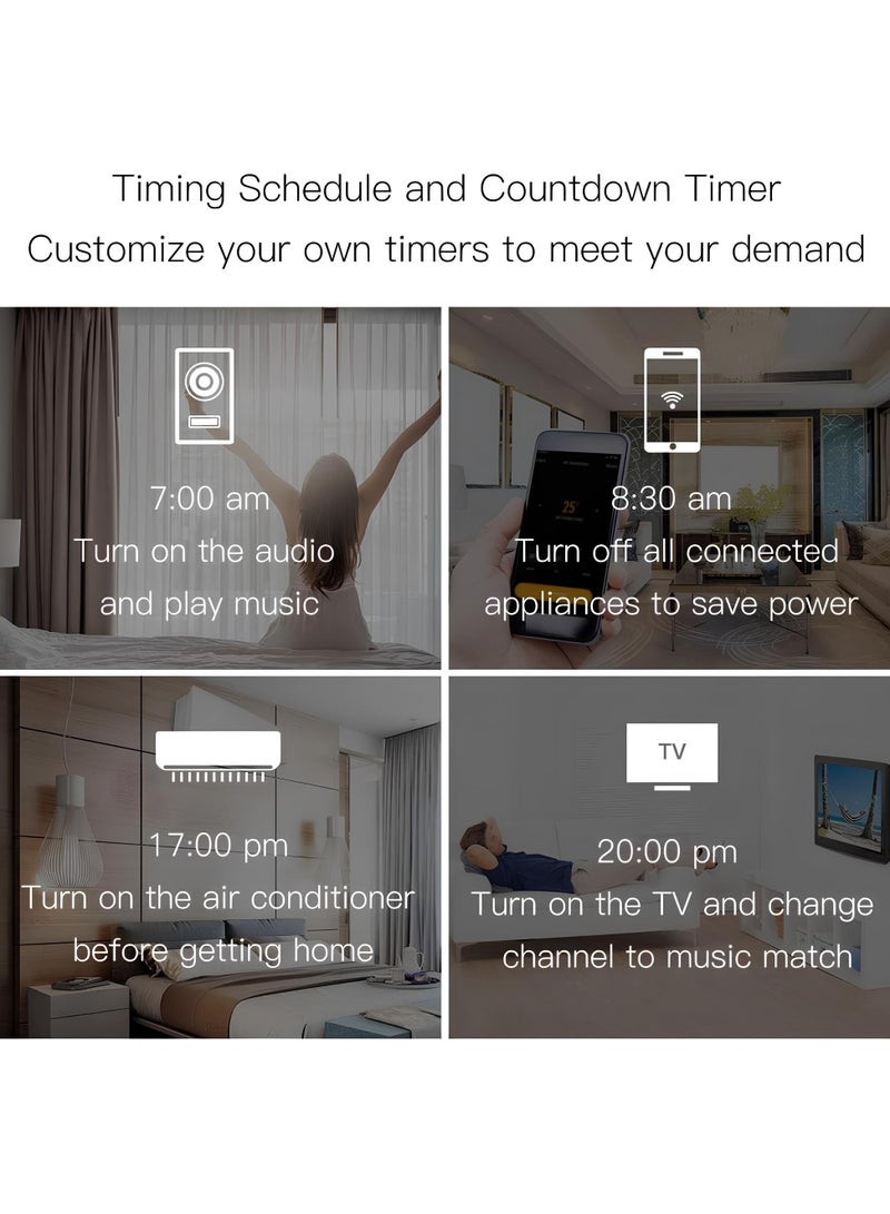 جهاز تحكم عن بعد عالمي ذكي يعمل بالأشعة تحت الحمراء مزود بخاصية WiFi - جهاز إرسال الأشعة تحت الحمراء لأجهزة تكييف الهواء والتلفزيون والأجهزة المنزلية، لا يتطلب موزعًا، متوافق مع Google Home ، جهاز تحكم عن بعد باللمس والتطبيق، وظيفة التوقيت والتحكم الصوتي (مربع) - Image 5