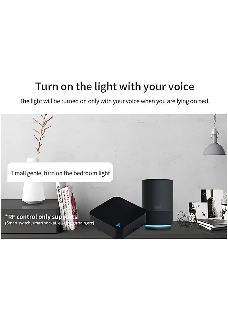 جهاز تحكم عن بعد عالمي ذكي يعمل بالأشعة تحت الحمراء مزود بخاصية WiFi - جهاز إرسال الأشعة تحت الحمراء لأجهزة تكييف الهواء والتلفزيون والأجهزة المنزلية، لا يتطلب موزعًا، متوافق مع Google Home ، جهاز تحكم عن بعد باللمس والتطبيق، وظيفة التوقيت والتحكم الصوتي (مربع) - Image 3