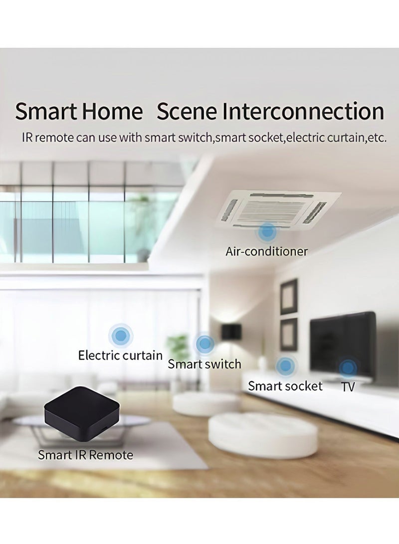جهاز تحكم عن بعد عالمي ذكي يعمل بالأشعة تحت الحمراء مزود بخاصية WiFi - جهاز إرسال الأشعة تحت الحمراء لأجهزة تكييف الهواء والتلفزيون والأجهزة المنزلية، لا يتطلب موزعًا، متوافق مع Google Home ، جهاز تحكم عن بعد باللمس والتطبيق، وظيفة التوقيت والتحكم الصوتي (مربع) - Image 5