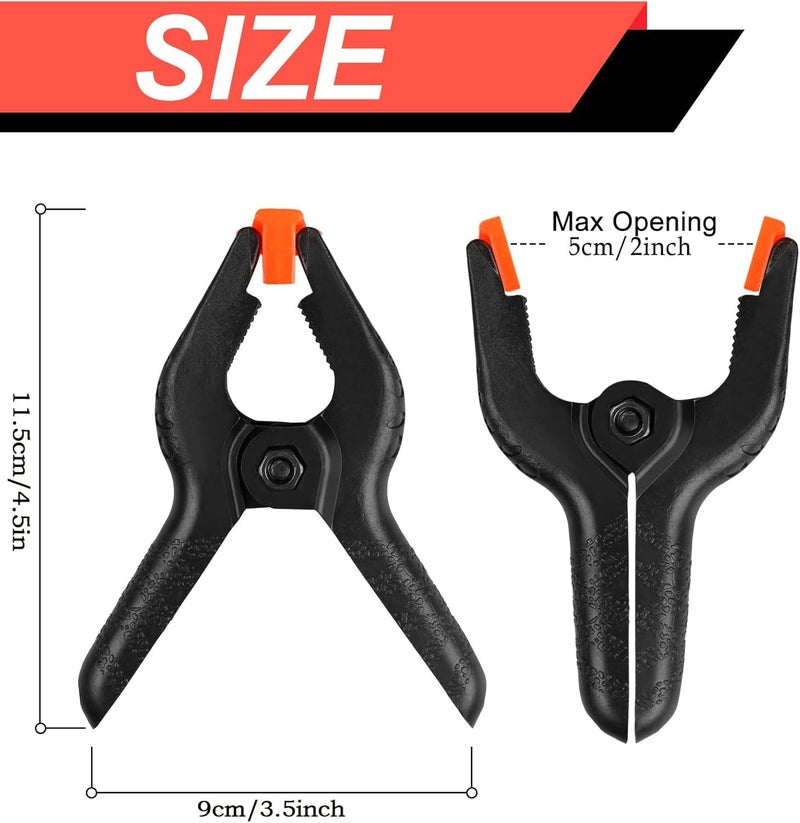 Winsumm 10 PCS Photography Backdrop Support Spring Clamp 4.3"/11cm for Background Muslin, Canvas, Paper, Chromakey Screen, Heavy Duty Clip, Photo Studio, Backdrops Backgrounds Woodworking - Image 4